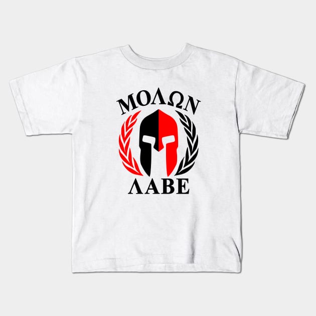 Mod.26 Molon Labe Greek Spartan Kids T-Shirt by parashop